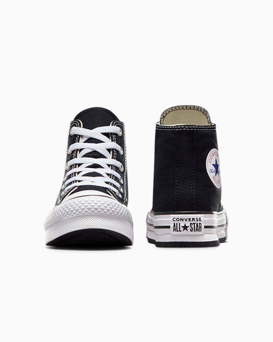 Sapatos Plataforma Converse Chuck Taylor All Star Lift Cano Alto Menina Pretas Branco Pretas | PT Q03P48T